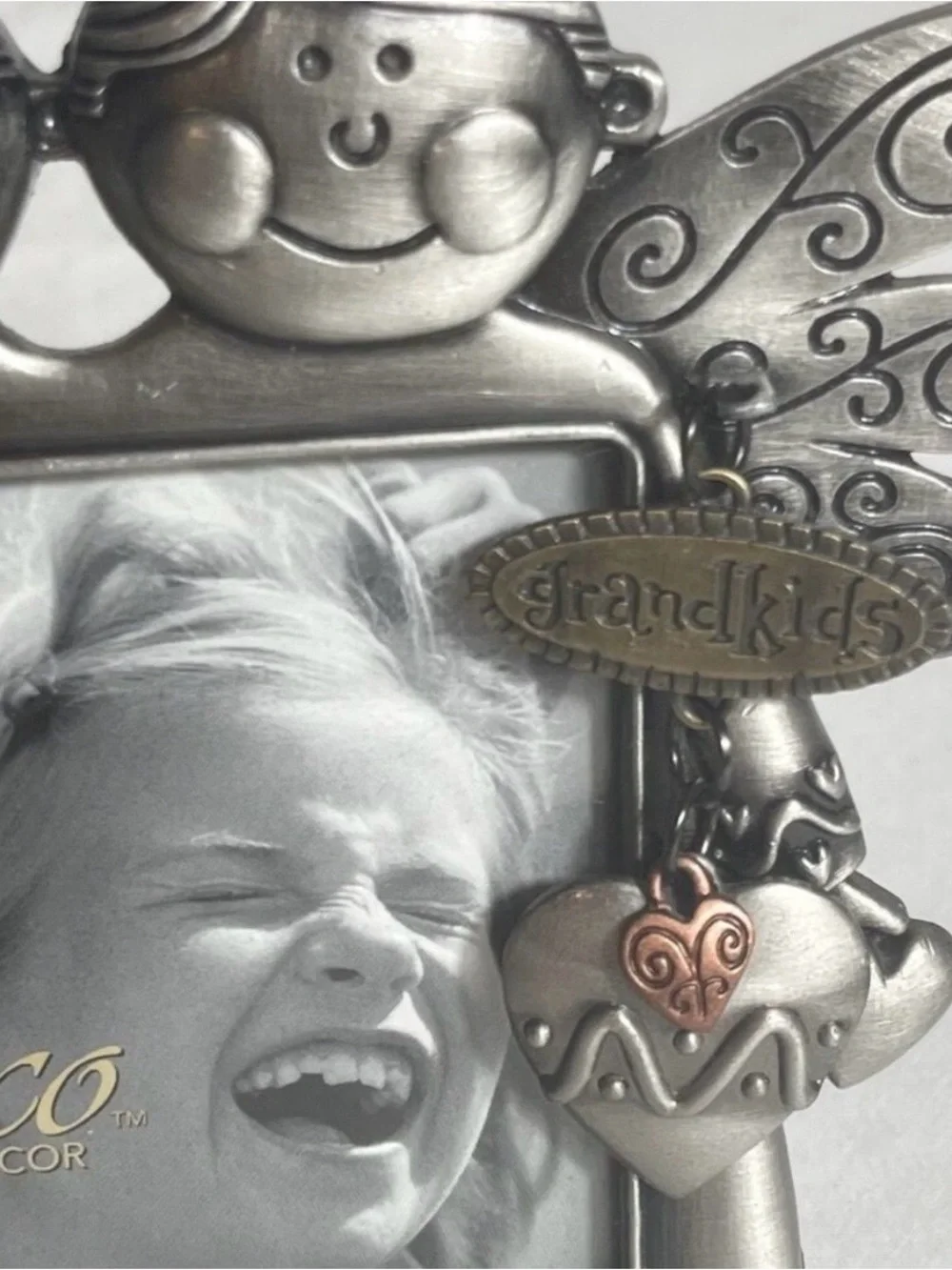 Fetco Grandkids Picture Frame Angels 5” x 3.5” Photo Keepsake Grandparent Gift